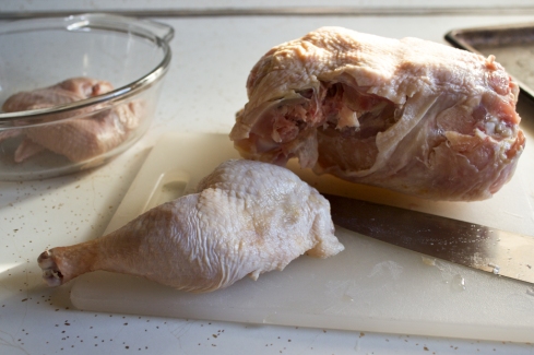 butchering a whole chicken